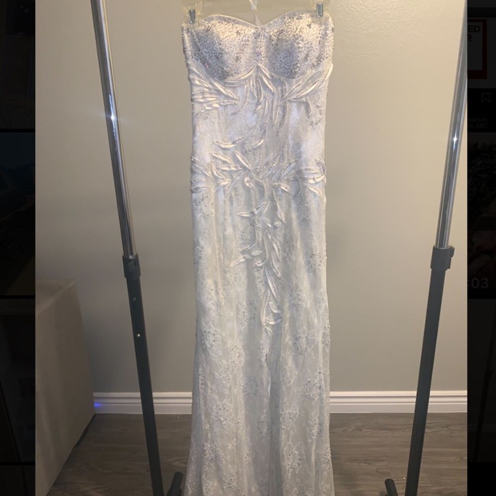 White sequined prom / wedding dress